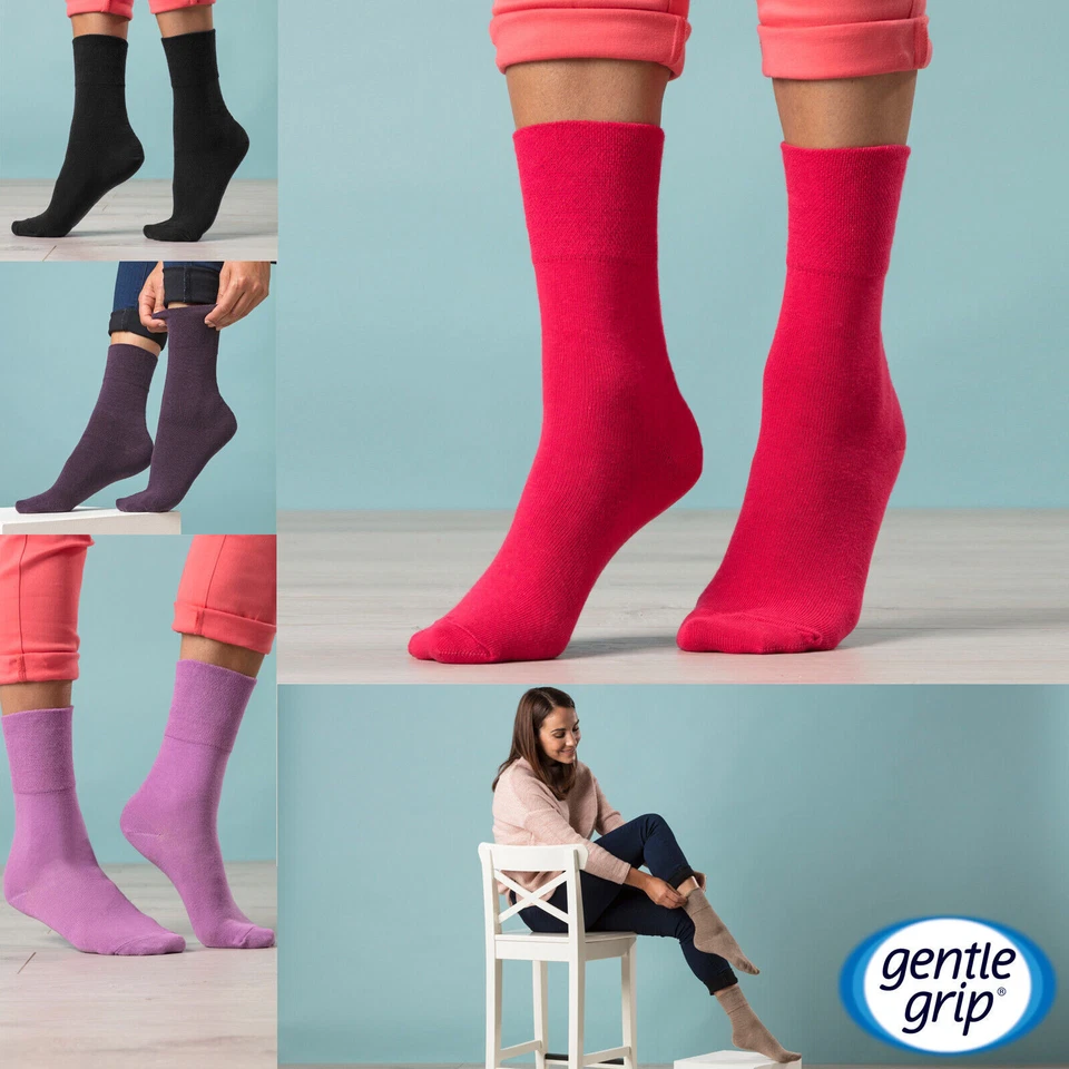 Gentle Grip - Diabetikersocken Damen Ohne Gummibund Baumwollanteil in 4 Farben - Bild 3 von 4