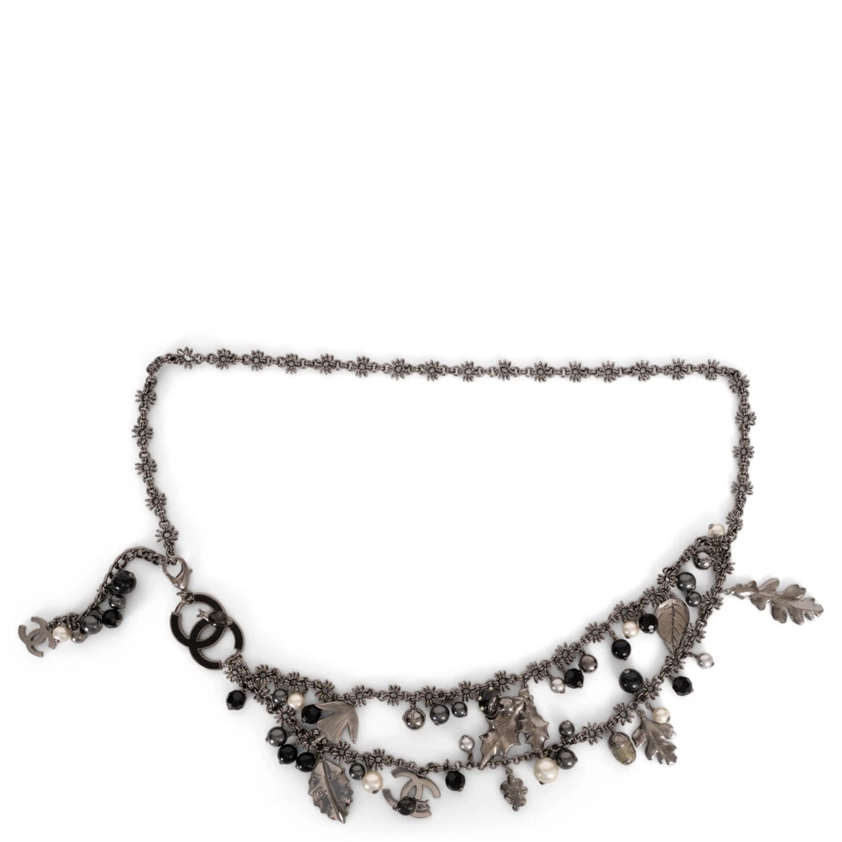72288 auth CHANEL silver 05A AUTUM CHARMS CHAIN Belt 85 90 | eBay