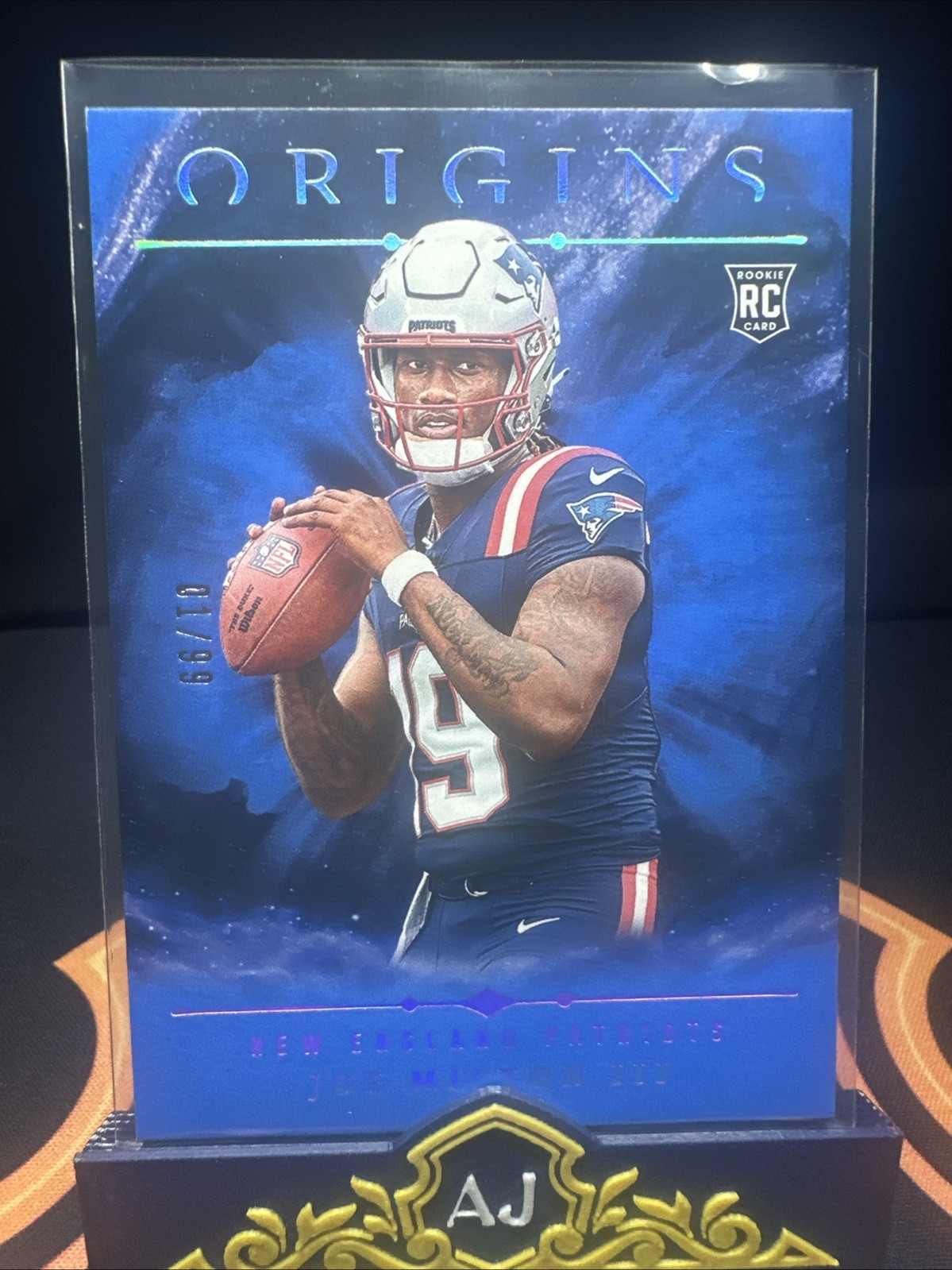2024 Joe Milton Origins Blue RC Rookie No. 134 01/99 First On Print