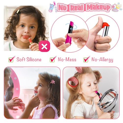 Pretend Makeup Kit for Toddlers Girls, Kids Pretend Play Makeup Set for Littl... - Picture 6 of 7