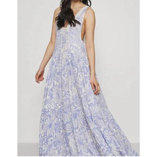 FREE PEOPLE Intimately Free Small Tiers For You Maxi Dress Cornflower Combo NWT