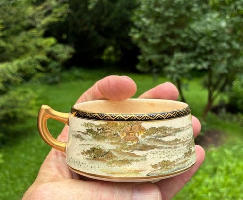 JAPANESE SATSUMA TEA SET, LATE MEIJI / TAISHO. SIGNED. - Picture 17 of 24