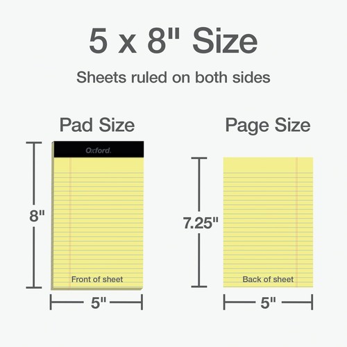 5 x 8 Legal Pads, 12 Pack, Narrow Ruled, Yellow Paper, 50 Sheets Per Writing Pad - Picture 2 of 7