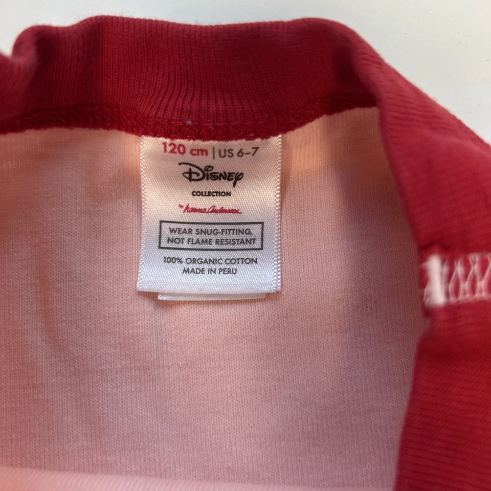 Hanna Andersson Disney Minnie Mouse Pijama Navidad Santa Rosa Rojo Talla 6-7 Foto 4 de 4