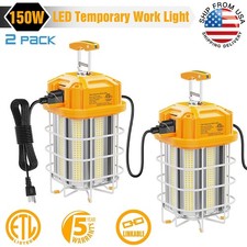 2-Pack 150Watt LED Temporary Work Light Fixture Construction Job Site Work Light