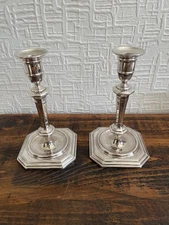 IMPRESSIVE PAIR OF HALLMARKED SILVER CANDLESTICKS Birmingham 1988