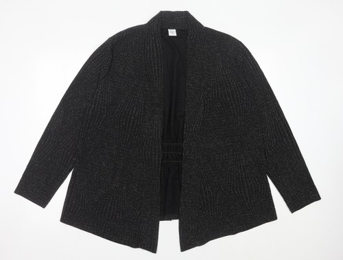 Cotton Traders Damen schwarz Glitzer Strick Mantel Größe 18