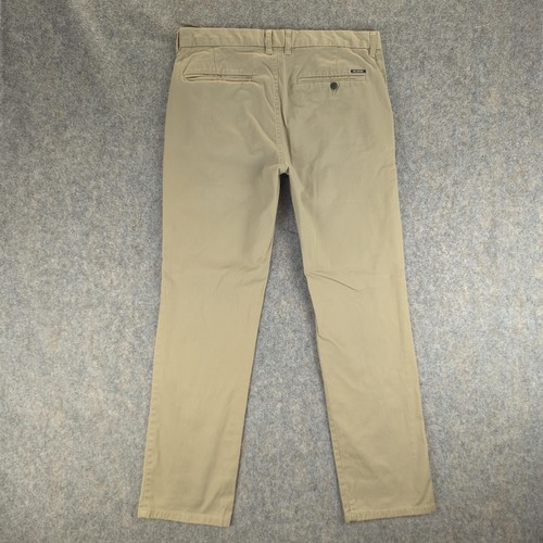 Billabong Carter Pantalone Elasticizzato Uomo 33 Khaki Chino Casual Slim Fit Misto Cotone - Foto 2 di 10