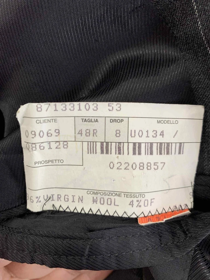 Chaqueta Blazer Prada Milano Para Hombre 48R IT/M Negra Rayas Lana Virgen Italia#94 Foto 4 de 4