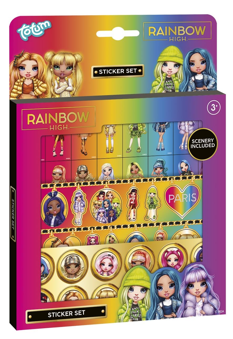 Набор наклеек Totum Rainbow High, 3 страницы и доска для рисования, для творчества, Скрап