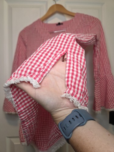 Túnica Hannah Roja Blanca Guinga S Cottagecore Pradera Boho Vaquera Occidental Preppy - Imagen 4 de 8