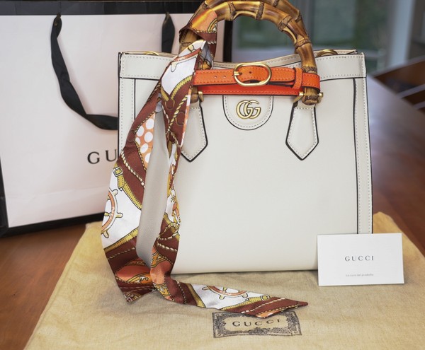 Gucci Diana Medium Tote – Cream/Off-White – Neuwertig – Full Set –