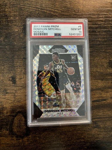 2017-18 Panini Prizm Mosaic Donovan Mitchell Silver Rookie #5 PSA 10 GEM MT Jazz