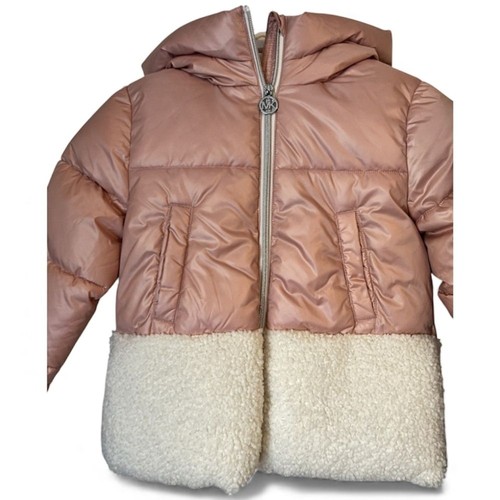 Chaqueta de invierno Michael Kors para niñas pequeñas con capucha acolchada de piel sintética en rubor talla 4 - Imagen 3 de 8