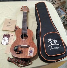 Donner 23" Concert Ukulele Mahogany Wood With Bag, Strap, Lot Of Accessories