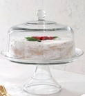 Classic Round Glass Cake Stand Plate with Dome Lid Pedestal Centerpiece Desserts