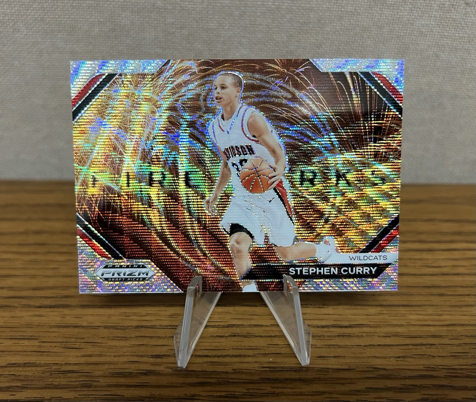 2024 Panini Prizm Draft Picks Stephen Curry Fireworks Wave Prizm #41/99