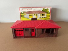 Vintage Plasticville USA Ranch House 1603-100 O Scale Brown and Red Bachmann