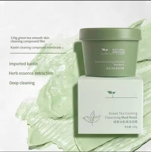 Face Mask 120g Green Tea Ice Oil Control Mud Mask Deep Cleansing Pore Blackheads - Picture 4 of 6