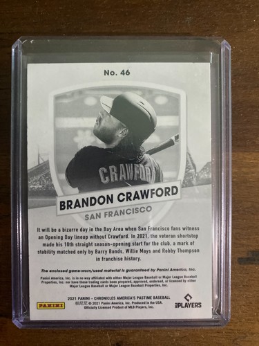 2021 Panini Brandon Crawford Relic Refractor 87/99 San Francisco Giants - Picture 2 of 2