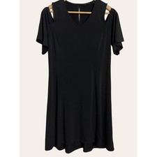 H by Halston Heritage Black Cold Shoulder V-Neck Jersey Dress Size XS Petite