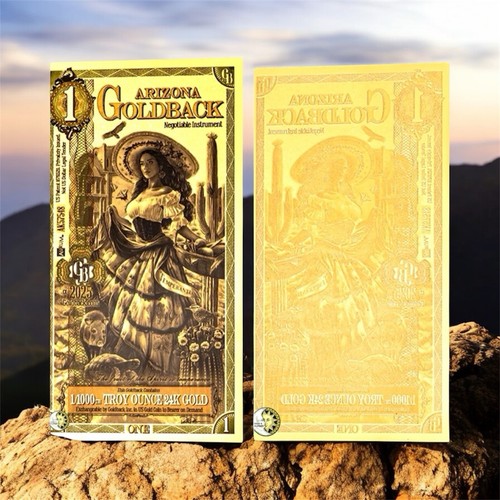 LOTE 2 X 1 BILLETE DE ORO ARIZONA ALPHA GOLDBACK 24K 1/1000 OZ BU -PREVENTA 🔥 - Imagen 2 de 11