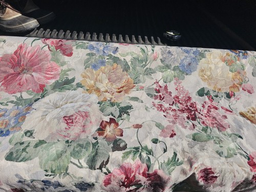 Floral Upholstery Fabric 7+ Yards x 54” Tapestry Roses Peonies Shabby Cottage - Picture 6 of 9