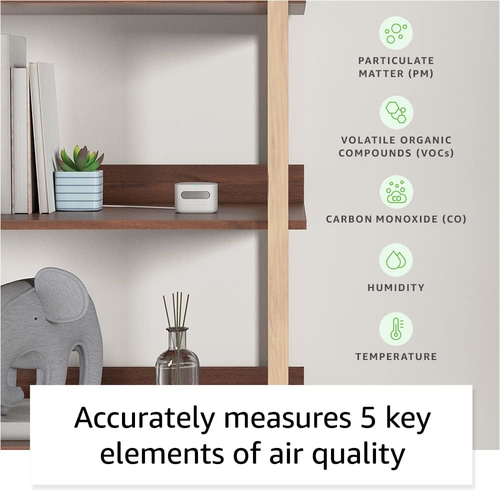 Smart Air Quality Monitor Alexa Compatible Tracks PM2.5 VOC CO Temp Humidity NEW - Picture 3 of 7