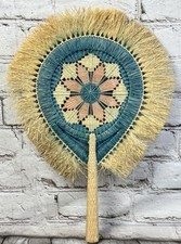 Micronesian Woven Palm Leaf Fan Handmade Island Wall Art 15  x10