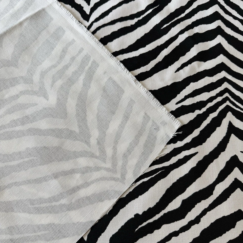 Indoor Outdoor Black White Zebra Stripe Upholstery Fabric 47”Lx57” W  1 1/4 Yds - Image 4 of 4