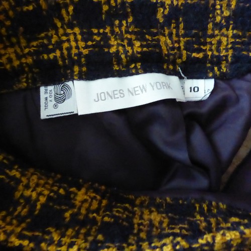 Jones New York Womens Tweed Pencil Skirt, Black/Mustard Plaid, Wool, Size 10 - Picture 9 of 9