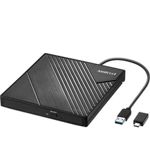 Amicool External DVD Drive USB 3.0, Type-C, CD/DVD RW Optical Burner