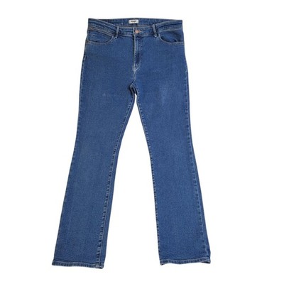 Wrangler Denim Jeans Mid Blue Straight UK Damen Größe XL W32 L32 FF473
