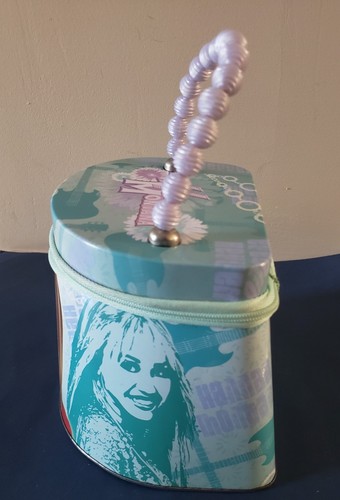 Disney Miley Cyrus Hannah Montana Double Zip Tin Purse With Beaded Handle Y2K - Picture 5 of 9