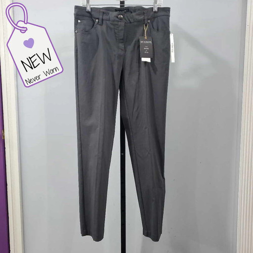 Zac & Rachel Slim Leg Pants Women’s Size 10 Charcoal Zip Front Stretch NWT - Picture 1 of 5