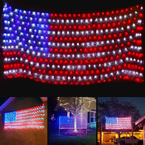 Super größere amerikanische Flagge Lichter, 4. Juli patriotische Lichter mit Ultra-...