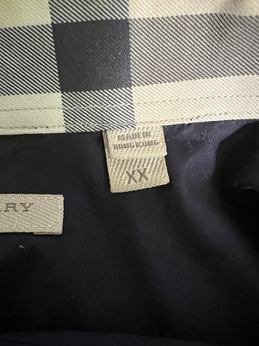 Men's XL XX Burberry Long Sleeve Black Shirt Sherfield Equestria Plaid Flip Cuff - Imagen 12 de 20