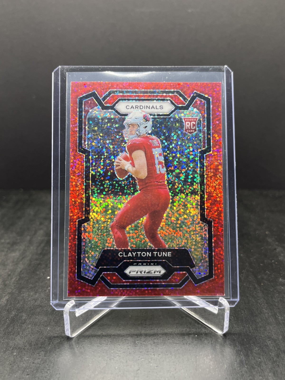 2023 Panini Prizm Football Clayton Tune RC Rookie Red Sparkle #302