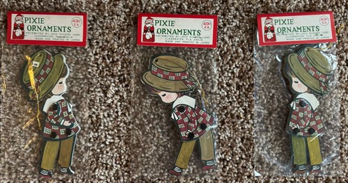 10 Vintage aufklappbare tragbare Weihnachtsschmuck ungeöffnet Pixie Ornamente Japan - Bild 3 von 8