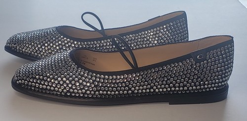 COACH EMILIA MARY JANE PAVÉ CRYSTALS APPLIQUÉ BALLET FLATS CX012 US SIZE 7B NIB - Afbeelding 4 van 13
