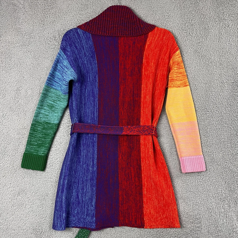 Alice + Olivia Marketta Wool Belted Rainbow Cardigan Sweater Womens XS RARE - Image 2 of 4