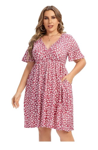 AMZ-PLUS lässiges kniehohes Sommerkleid Gr. 4XL NW - Bild 2 von 11