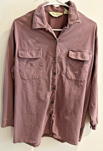 Vintage Eddie Bauer Damen kleiner Lavendel Sämisch Flanell Y2K Outdoor geräumig
