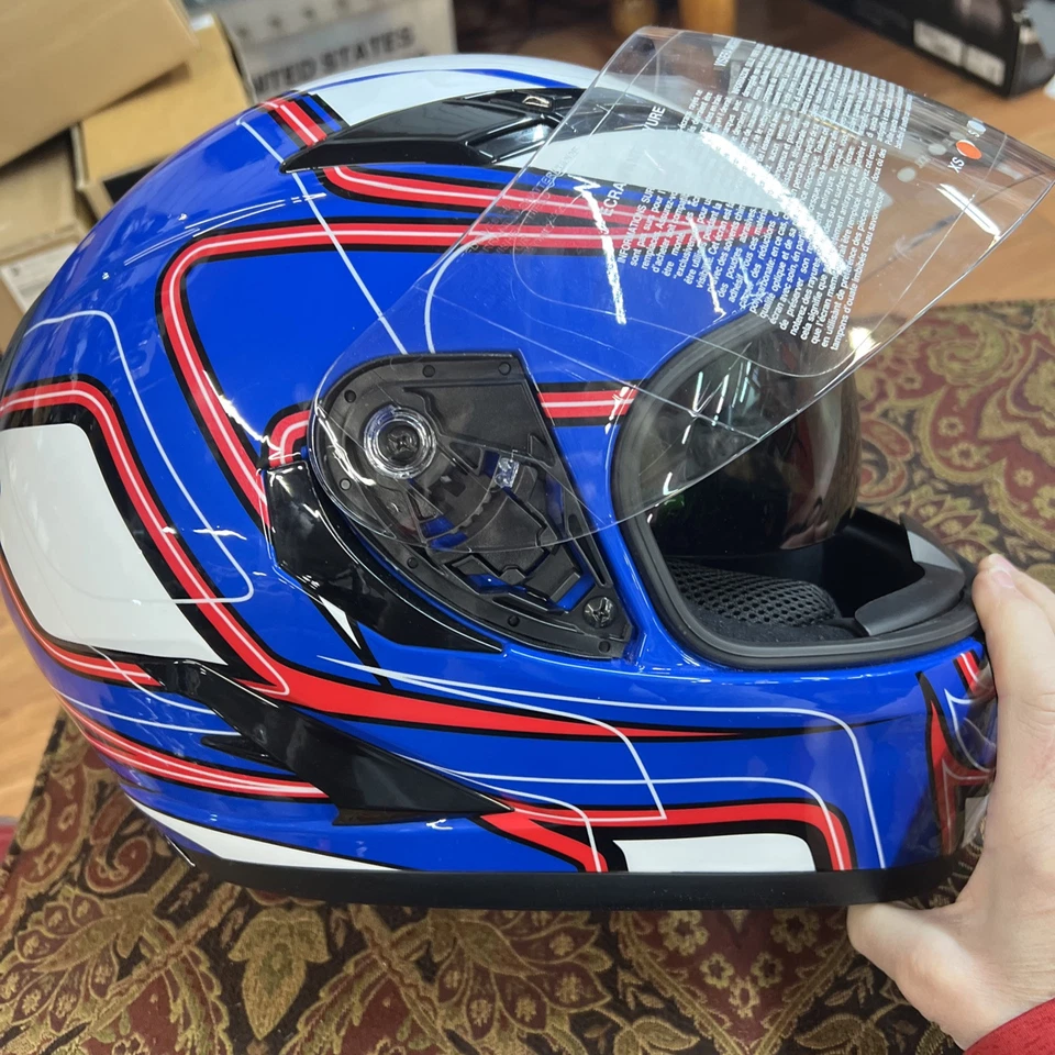 Z1R XS Honda Yamaha BMW Kawasaki azul rojo cara completa con protector solar interior Foto 2 de 4