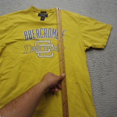 Abercrombie & Fitch Shirt Mens XL Yellow Muscle Tee Spell Out Graphic Y2K - Picture 7 of 12