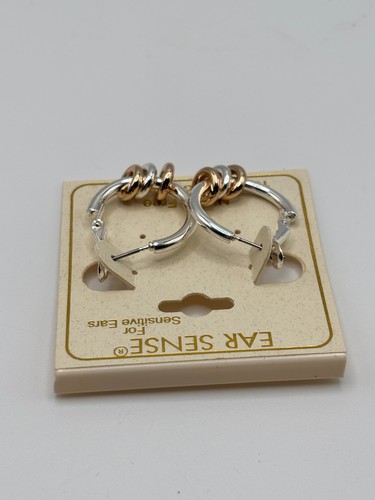 Ear Sense Silver Gold Hoop Earrings Nickel Free Hypoallergenic For Sensitive Ear - Picture 4 of 4