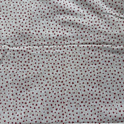 VTG Lilttle Quits Fabri-Quilt Cotton Small Hearts On Cream Fabric 1 yard + 35"L - Picture 6 of 8