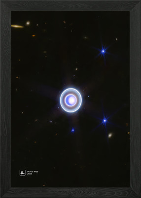 Uranus Ringe Nahaufnahme (James Webb/J gerahmtes Wandbild Poster Leinwanddruck Bild