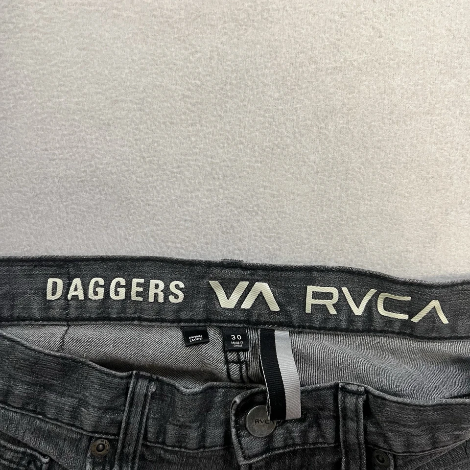 RVCA Jeans Men’s Size 30x30 Black Daggers Denim Slim Straight Stretch - Image 3 of 4
