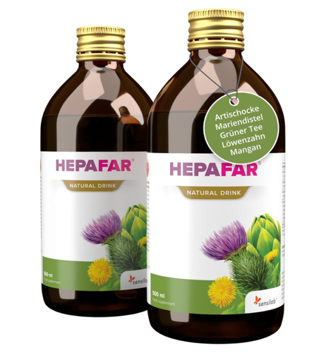 Hepafar Leber Drink 2x500ml-Mariendistel 80% Silymarin,Grüner Tee & Artischocke - Bild 1 von 4